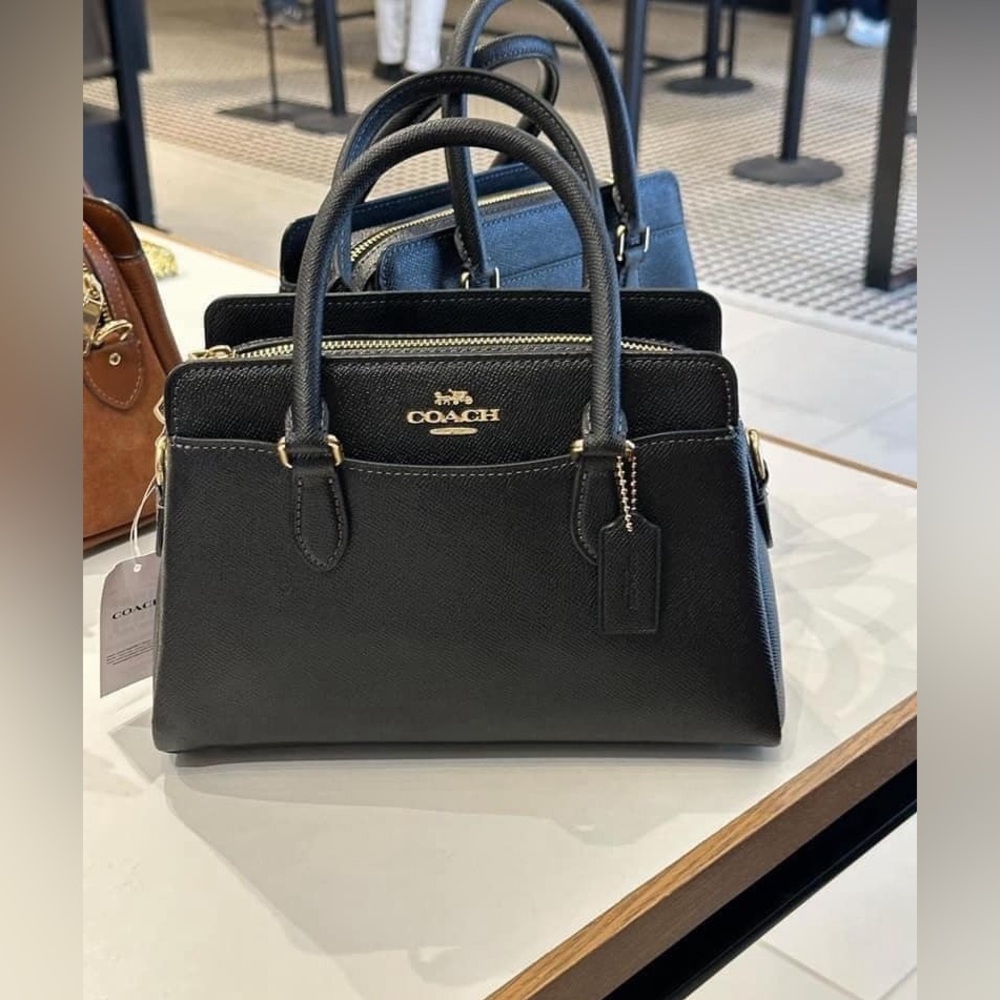 NWT - COACH Mini Darcie Carryall Bag - Crossgrain leather - CH297 BLACK